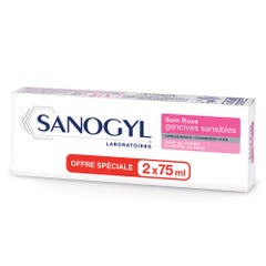 Sanogyl Dentifricio alla rosa 1500ppm Trattamento gengive sensibili 2x75ml