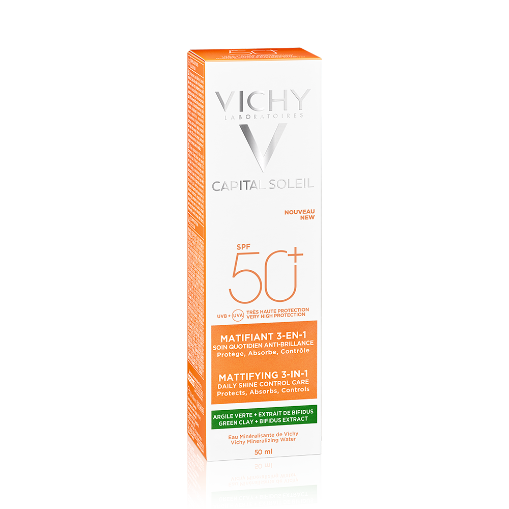 Vichy Capital Soleil Crema Solare Opacizzante 3 In1 Argilla Verde Spf50+ 50ml