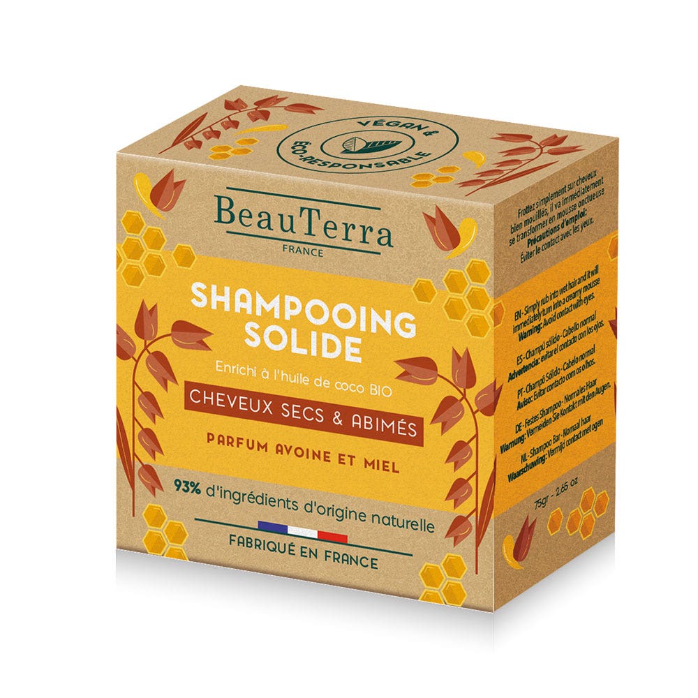 Beauterra Shampoo Solido capelli secchi e danneggiati 75g