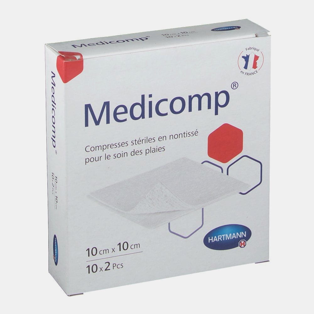 Hartmann Medicomp compresse 4 veli 4 spessori sterili 10x10cm - 10x2 pezzi