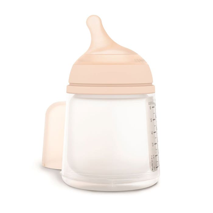 Suavinex Zero Zero Bottiglia anticolica da 180 ml per l'allattamento al seno 180ml