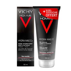 Vichy Uomo Hydramag Idratante anti-fatica per Pelle Sensibile 50ml + Gel Doccia in omaggio 100ML 150 ml