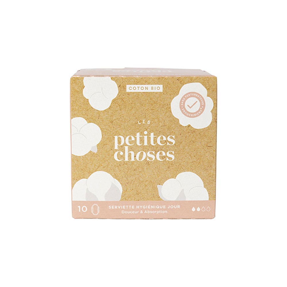 Les Petites Choses Assorbenti giorno in cotone bio scatola da 10