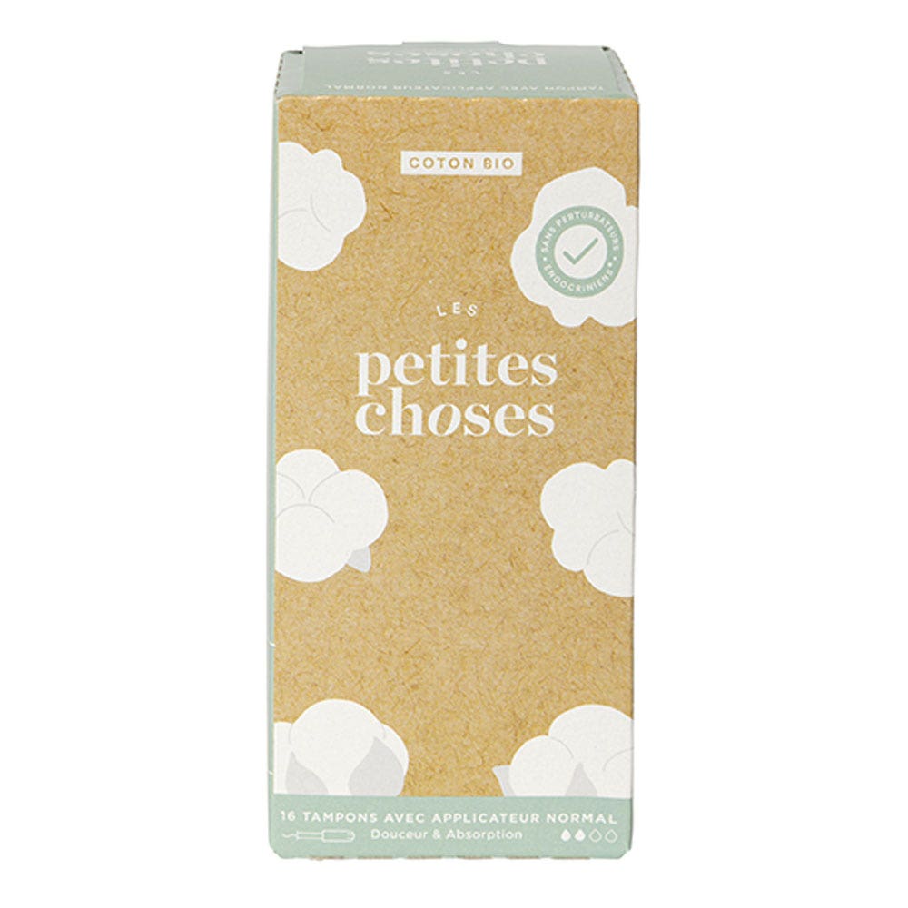 Les Petites Choses Tamponi a flusso normale con applicatori in cotone biologico x16