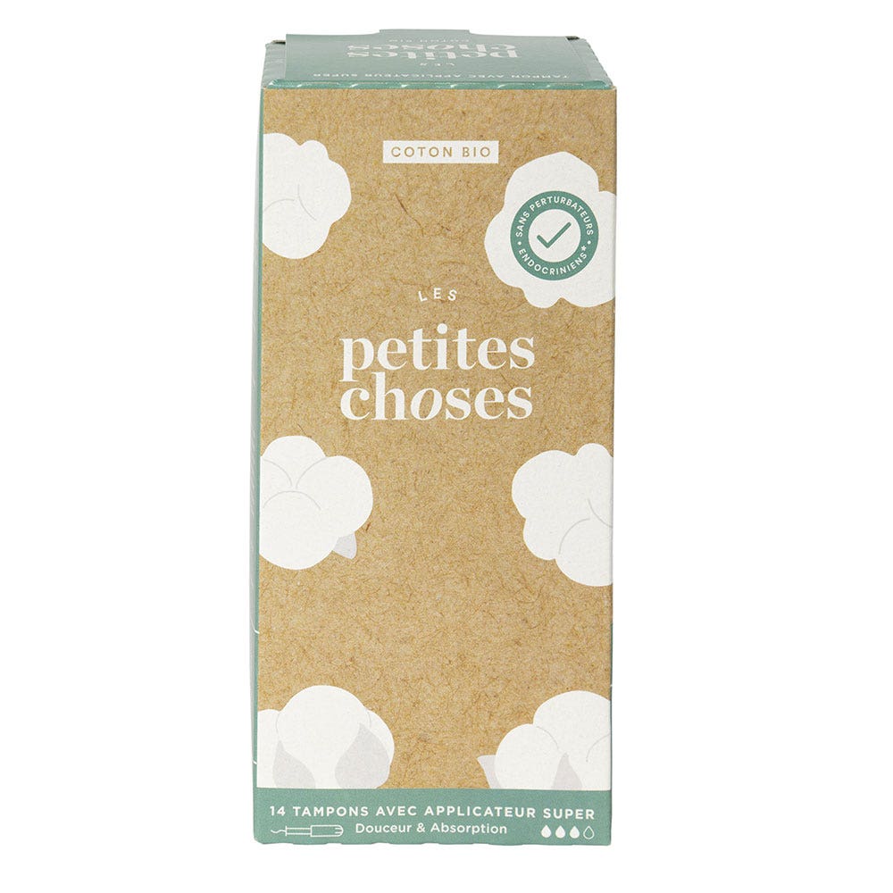 Les Petites Choses Flux Super assorbenti con applicatori in cotone biologico x4
