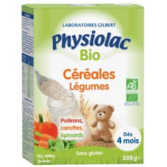 Physiolac Cereali biologici Verdure Zucche Carote Spinaci Da 4 mesi 200g