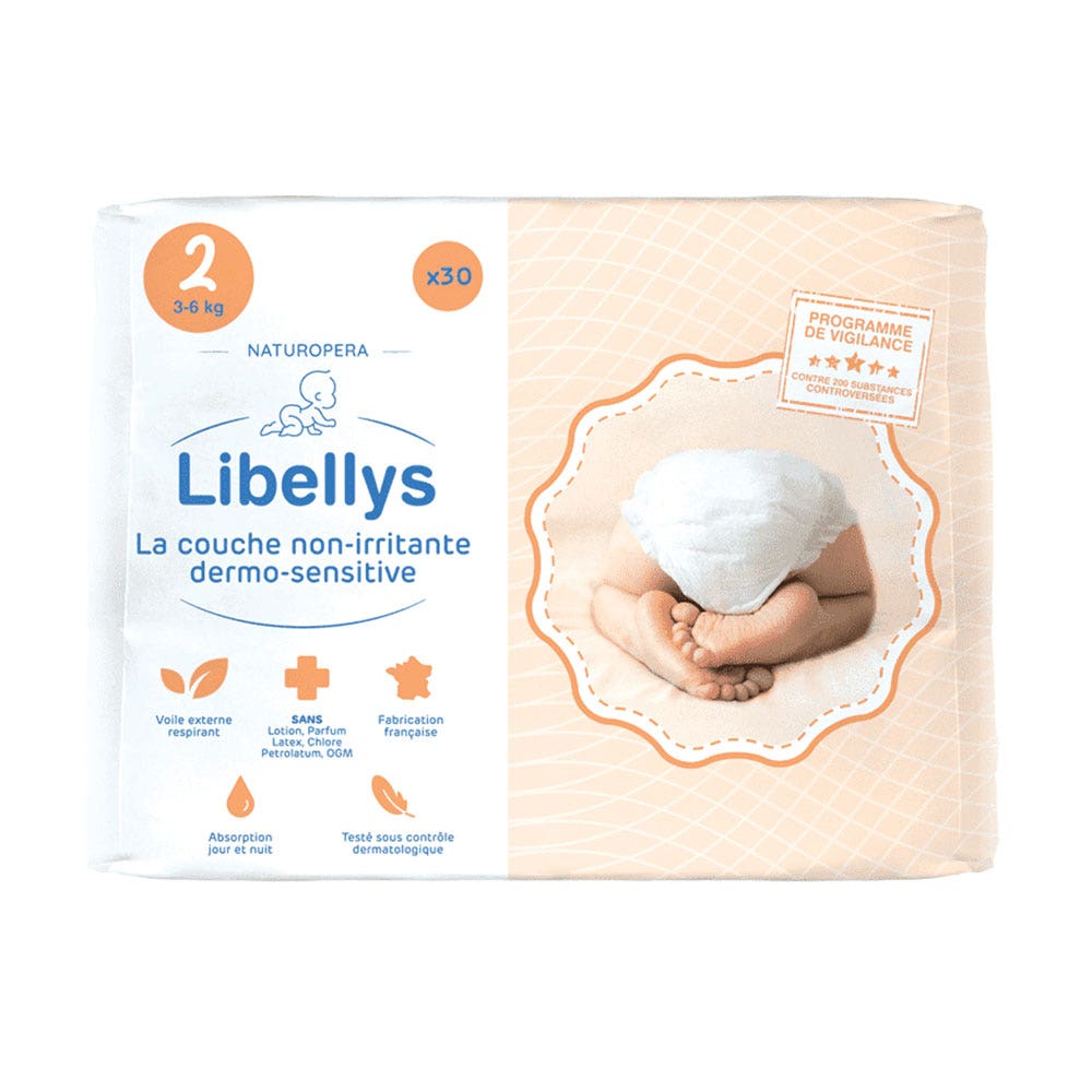 Libellys Pannolini dermo-sensibili non irritanti Taglia 2 Da 3 a 6 kg x30