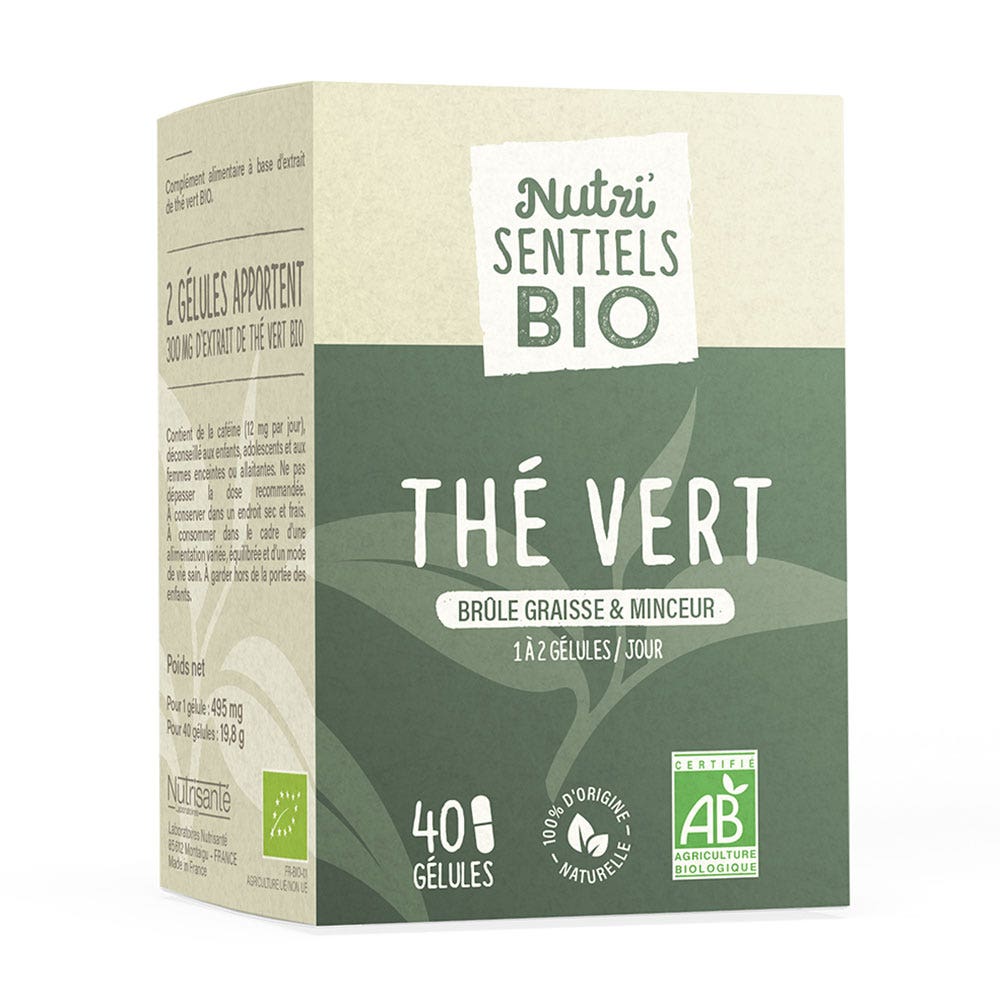Nutrisante Nutri'sentiels Tè verde biologico Bruciatore di grassi 40 capsule