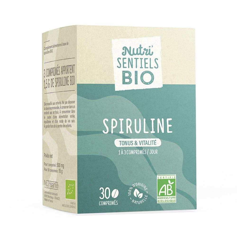 Vitavea Santé Nutri'sentiels Spirulina bio Tonicità e vitalità 30 compresse