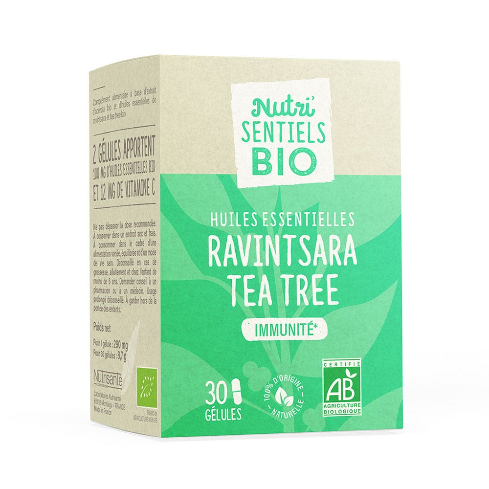 Vitavea Santé Nutri'sentiels Olio essenziale di Ravintsara e Tea tree Bio Immunea 30 capsule