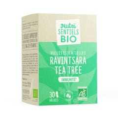 Nutrisante Nutri'sentiels Olio essenziale di Ravintsara e Tea tree Bio Immunea 30 capsule