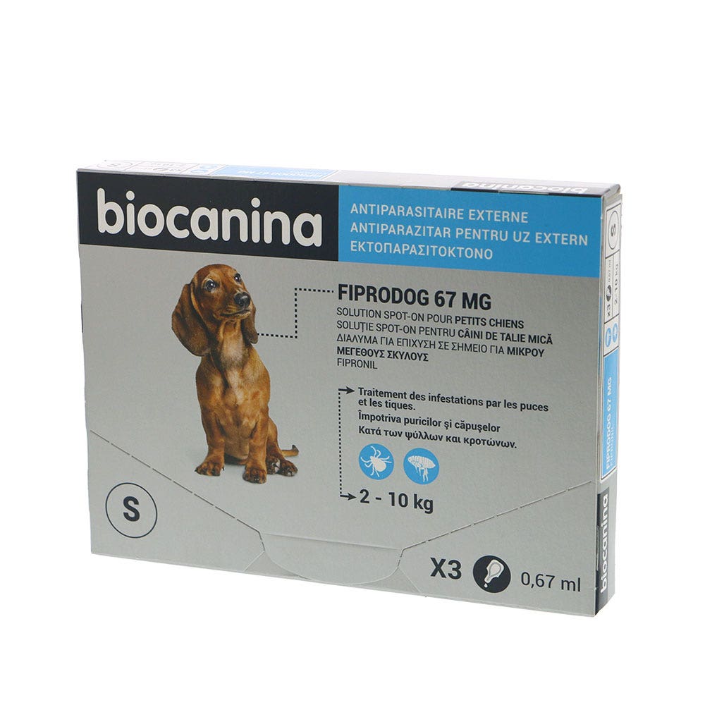 Biocanina Antiparassitario esterno FIPRODOG SMALL CANE 67MG 3 pipette