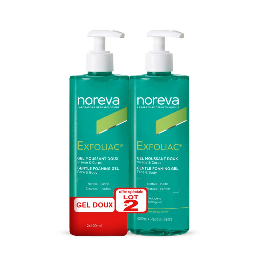 Noreva Exfoliac Gel schiumogeno 2X400ML