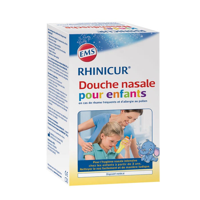 Doccia nasale per Bambino + 4 bustine di sale da risciacquo Rhinicur