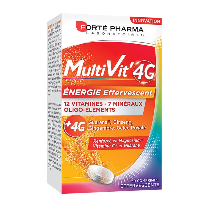 Multivitaminici Effervescenti Minerali e Magnesio 30 compresse effervescenti MultiVit'4G Forté Pharma