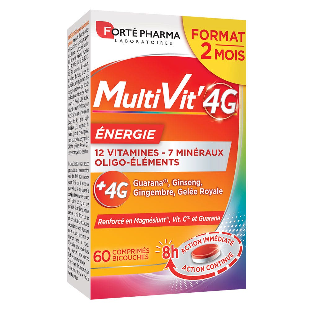 Forté Pharma MultiVit'4G Multivitaminici minerali e oligoelementi 60 compresse