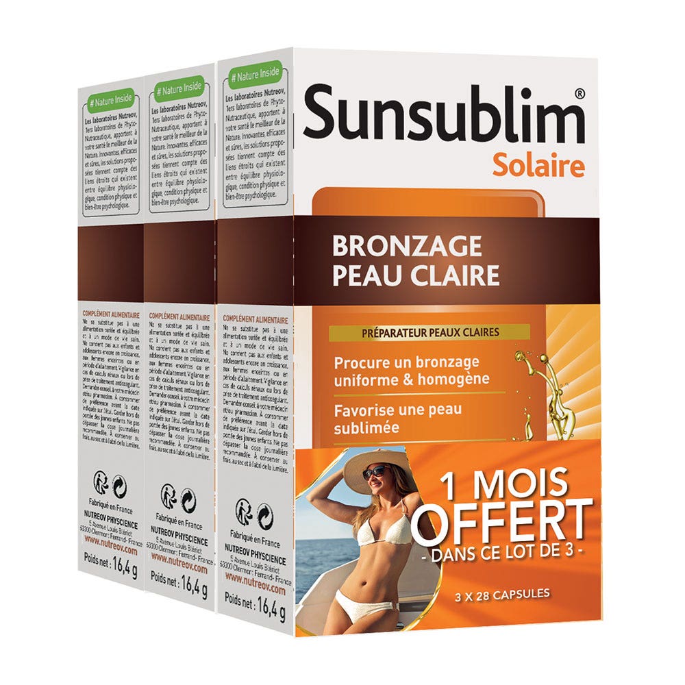 Nutreov Sunsublim preparatore abbronzatura per pelli chiare 3x28 capsule