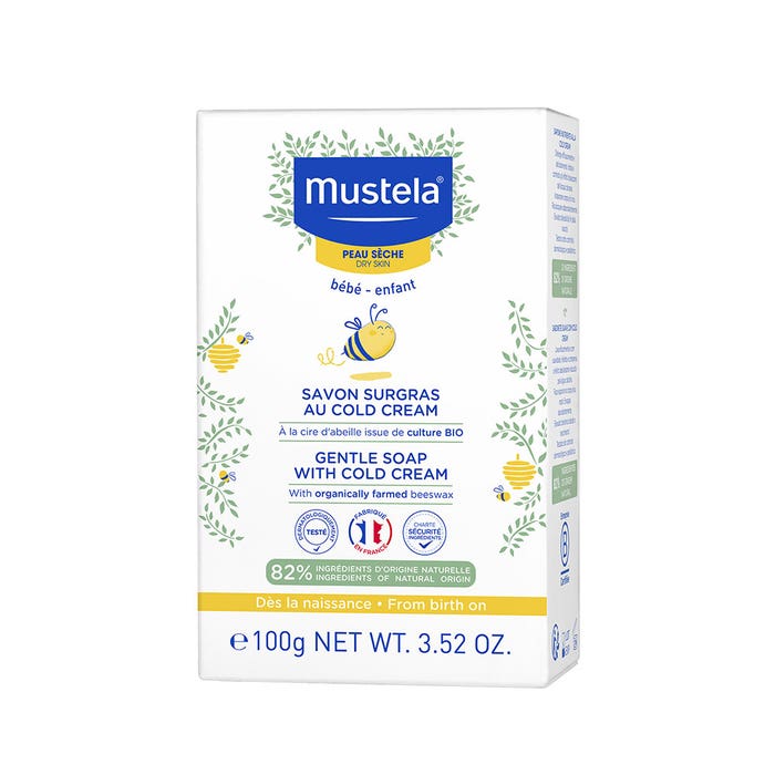 Sapone supergrasso in crema fredda nutriente e protettivo per la pelle secca del bambino 100 g Mustela