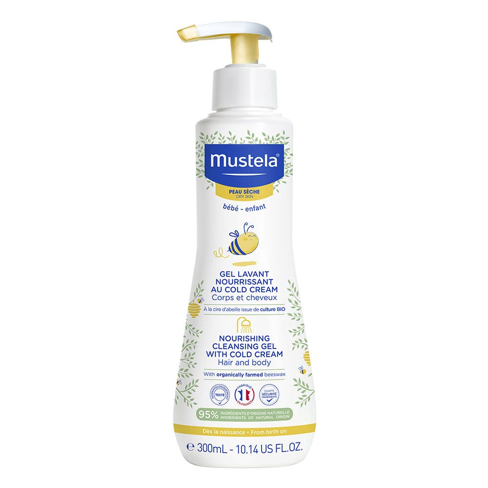 Mustela Gel detergente nutriente in Cold Cream per la pelle secca 300 ml