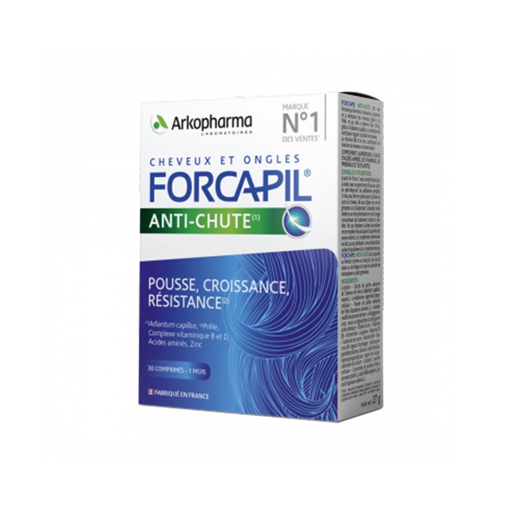 Arkopharma Forcapil anti-caduta crescita e resistenza per capelli e unghie indeboliti 30 Compresse