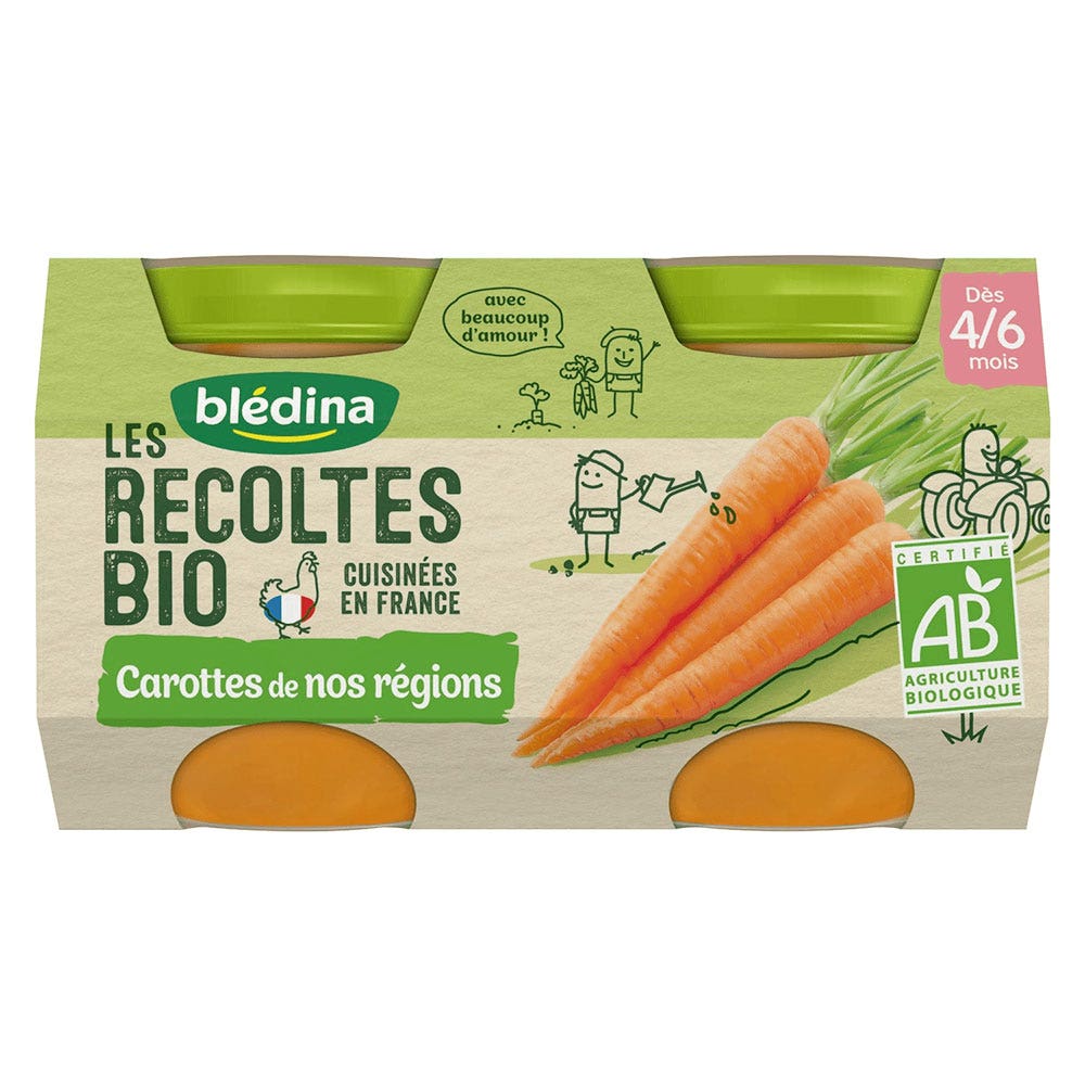 Blédina Vasetti pasto verdure bio Les Récoltes Bio dai 4 ai 6 mesi 2x130g