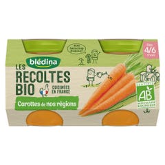 Blédina Les Recoltes Bio vasi di farina di verdure biologiche Da 4 a 6 mesi 2x130g