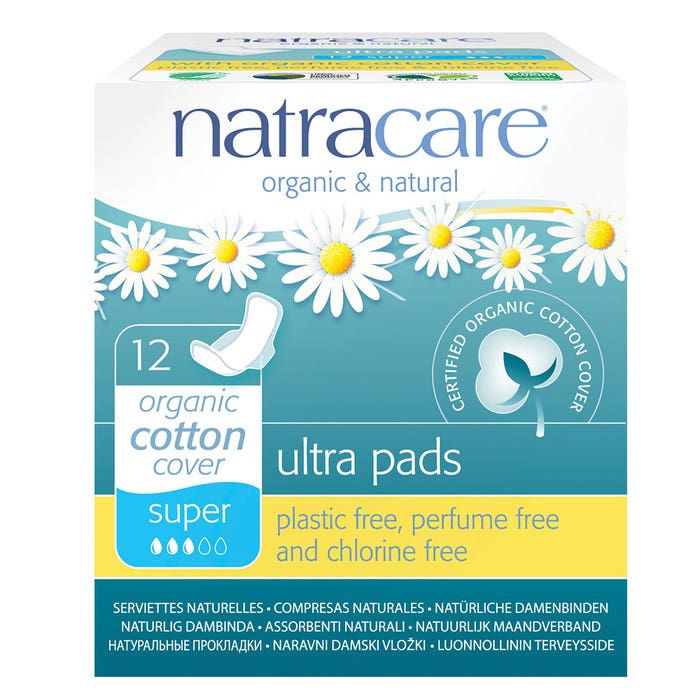 Asciugamani naturali Ultra Super confezione da 12 pezzi Natracare