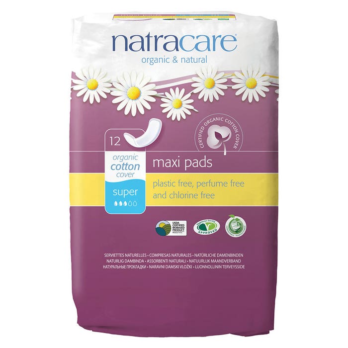 Asciugamani naturali Maxi Super confezione da 12 pezzi Natracare