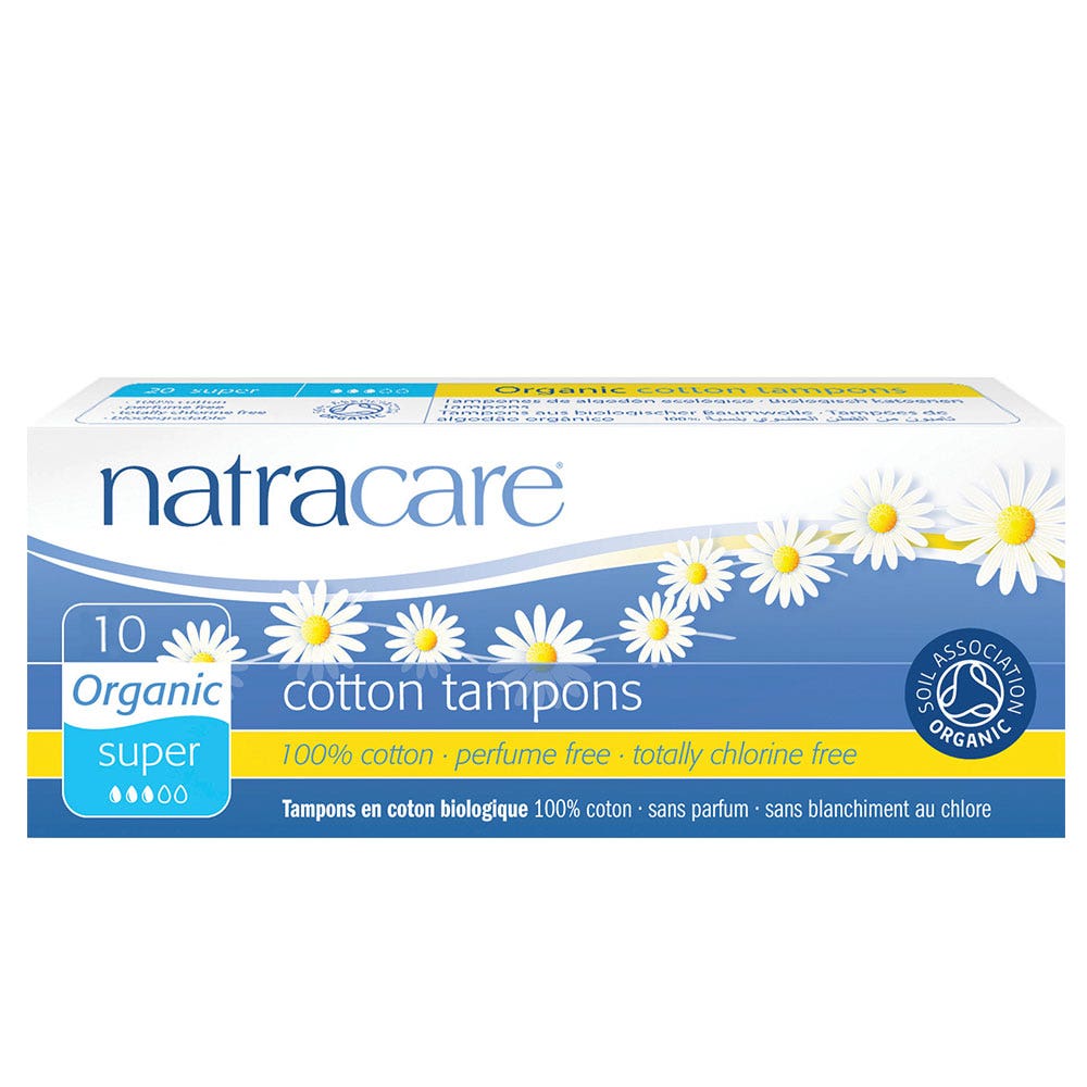 Natracare Tamponi biologici senza applicatore Super Scatola Da 10