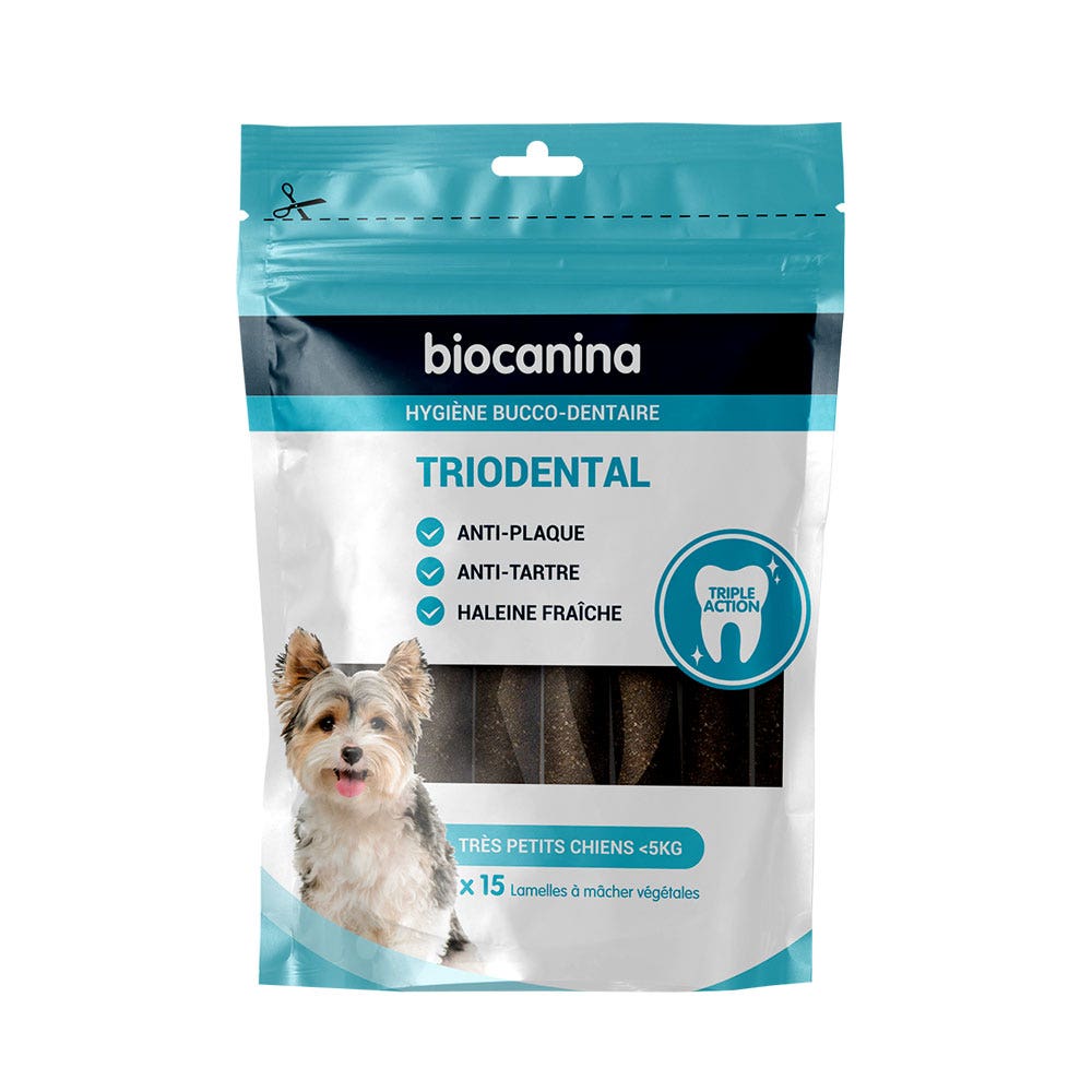 Biocanina strisce masticabili x15 Triodental cani molto piccoli sotto i 5 kg 5 kg