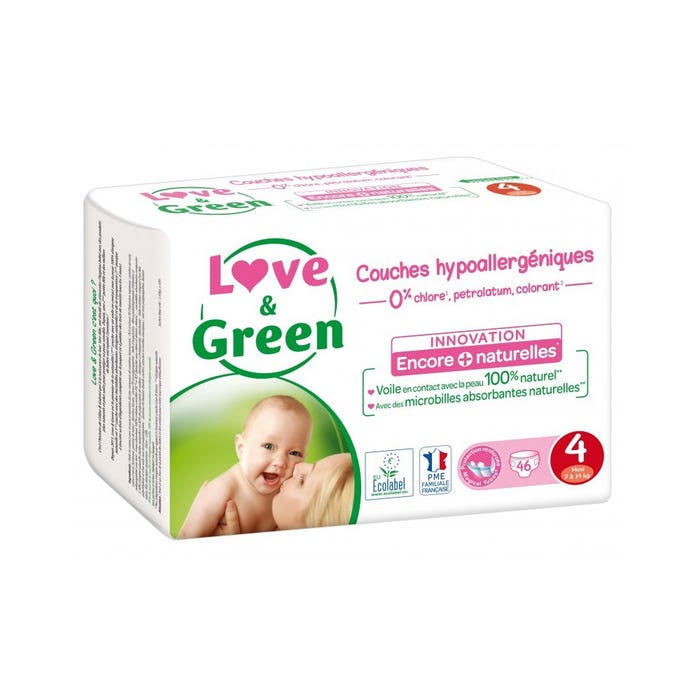 Love&Green Pannolini ipoallergenici Taglia 4 da 7 a 14 kg x46