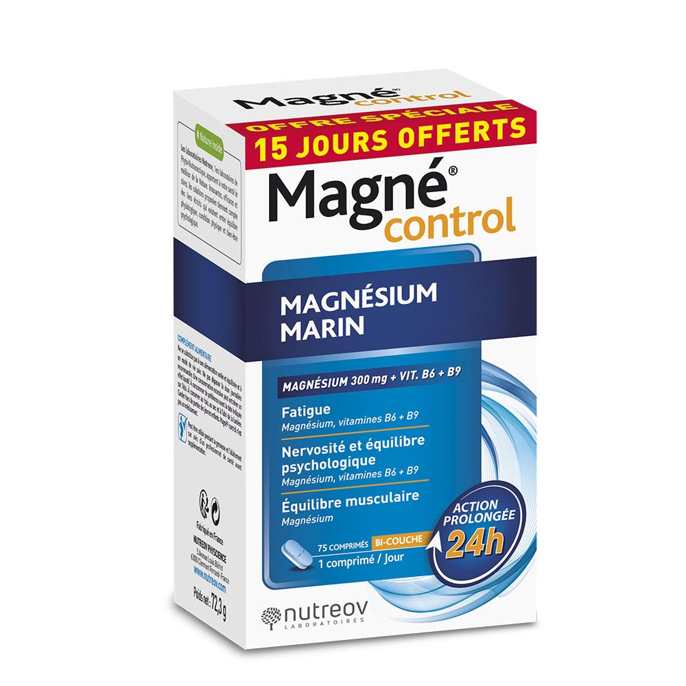 Nutreov Magnécontrol Magnesio marino 60 Compresse + 15 Gratis