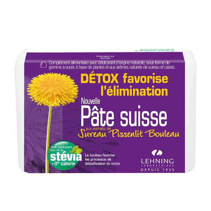 Pasta Detox Svizzera x40 gomme da cancellare Sambuco Tarassaco Betulla Lehning