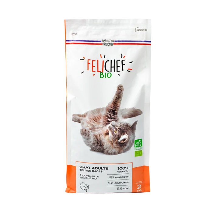 Crocchette biologiche 2 kg Felichef per Gatto adulto Sauvale Production