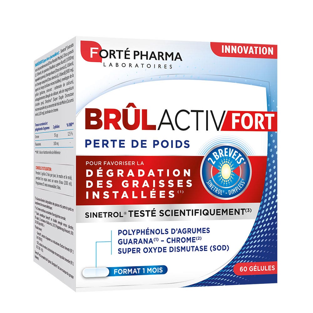 Forté Pharma BrulActiv Fort Brucia grassi tripla azione Perdita di peso 60 capsule