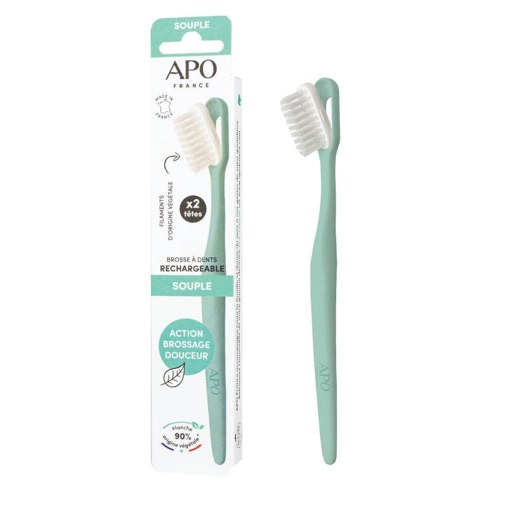 APO France Spazzolino ricaricabile Flessibile 1 maniglia + 2 teste