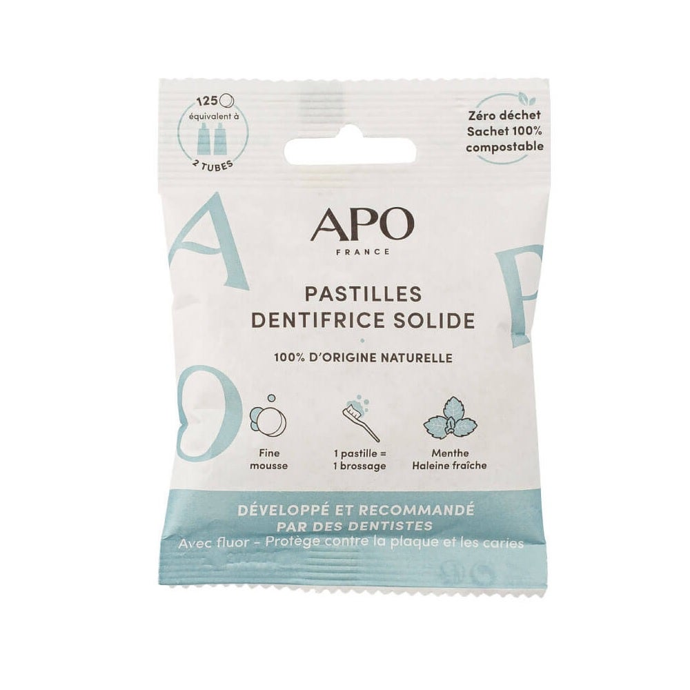 APO France Dentifricio solido alla menta 125 compresse