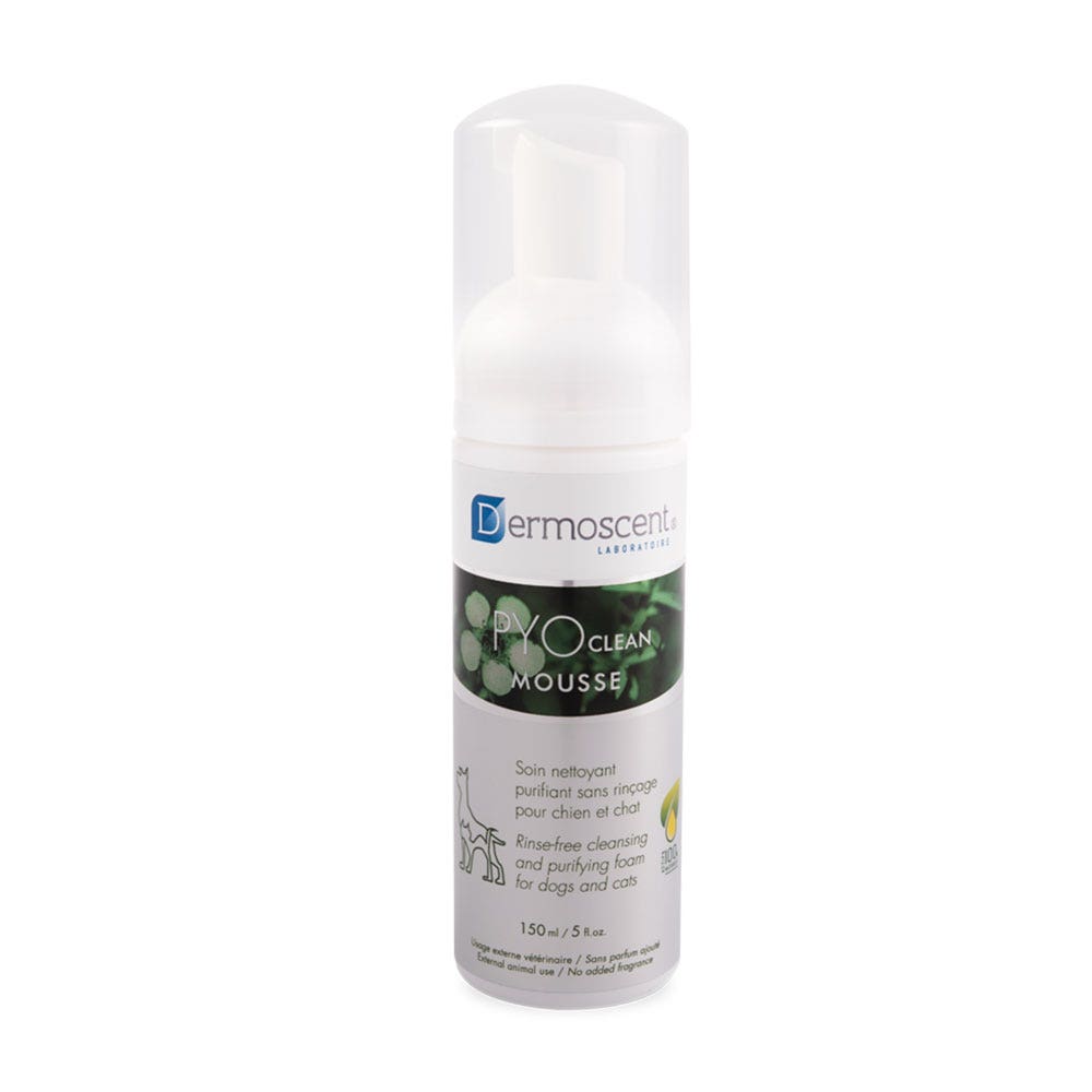 Dermoscent Pyoclean Trattamento detergente purificante senza risciacquo Schiuma per Cane e Gatto 150 ml