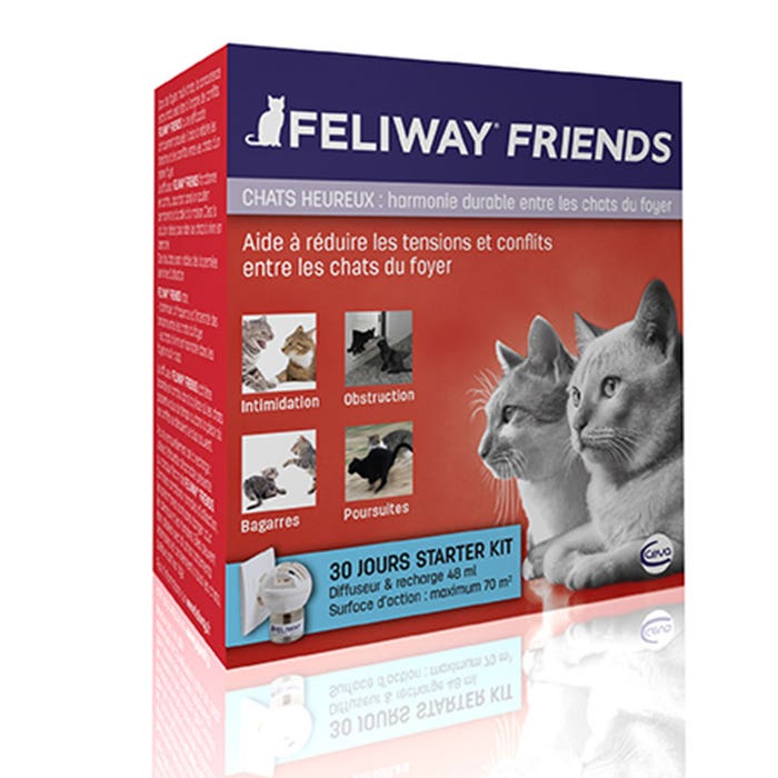 Distributore elettrico di feromoni + Ricarica da 48 ml inclusa Gatto con gli amici Feliway