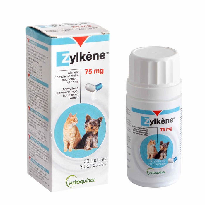 Alimento complementare con effetto rilassante 75 mg 30 capsule Zylkène Vetoquinol