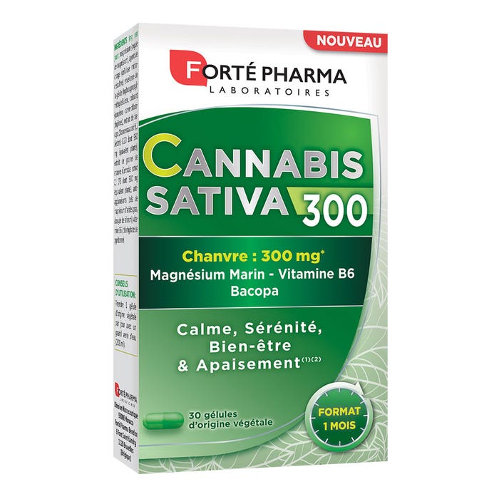 Cannabis Sativa 300 30 capsule Canapa, Magnesio e Vitamina B6 Forté Pharma