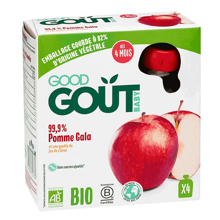 Good Gout Purea di frutta bio Dai 4 mesi 4x85g