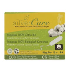 Silver Care Assorbenti normali in cotone Bio Senza applicatore x18