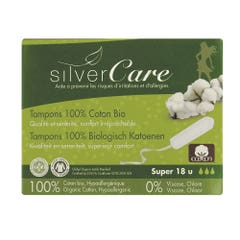 Silver Care Super tamponi in cotone Bio Senza applicatore x18
