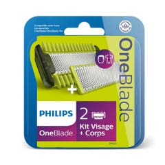 Philips Oneblade Lama di ricambio per viso e corpo Qp620/50 x2