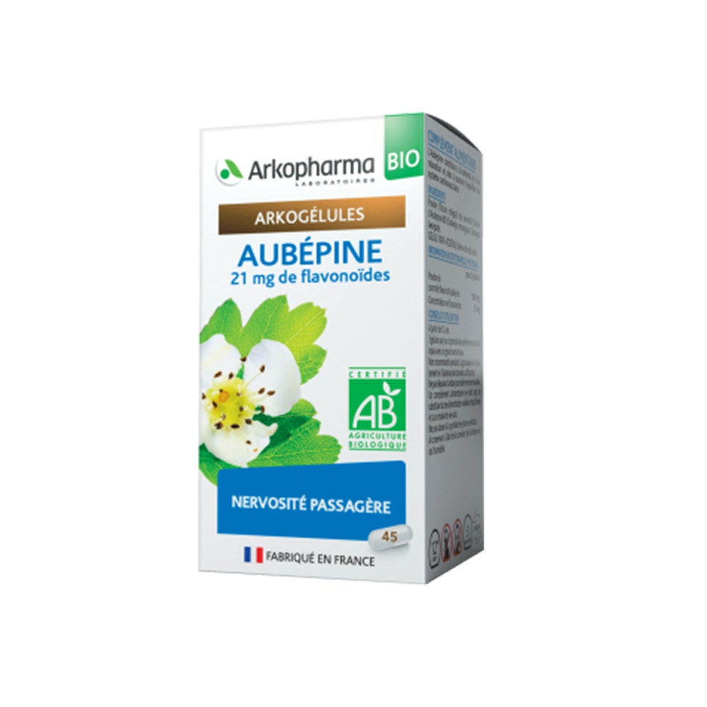 Arkopharma Arkocapsule Biancospino Bio - 21mg di Flavonoidi - Nervosismo Temporaneo 45 capsule
