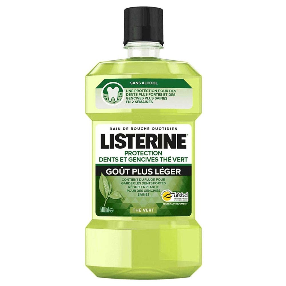 Listerine Bain de bouche protection dents et gencives sensibles the vert 500ml