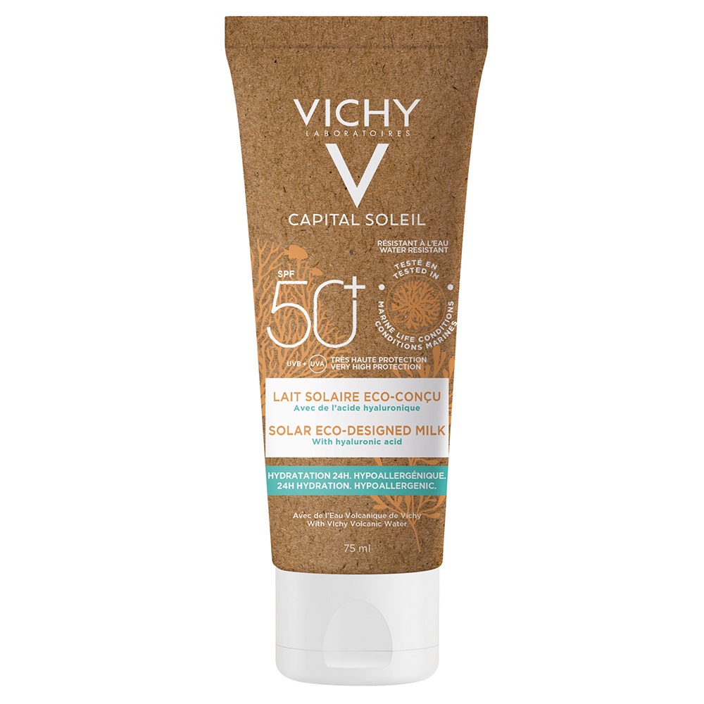 Vichy Capital Soleil Latte solare Eco-Sostenibile SPF50+ Formato viaggio 75ml