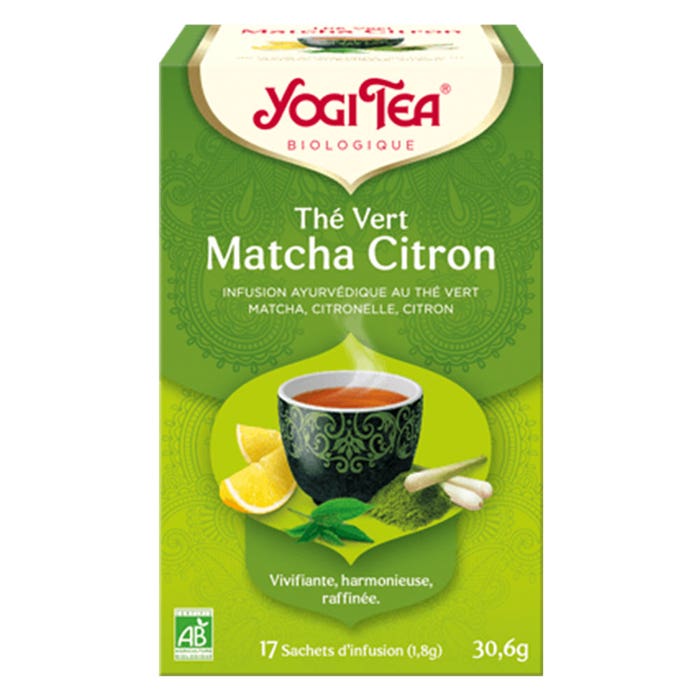 Tè verde Matcha biologico al Limone 17 Bustine Yogi Tea