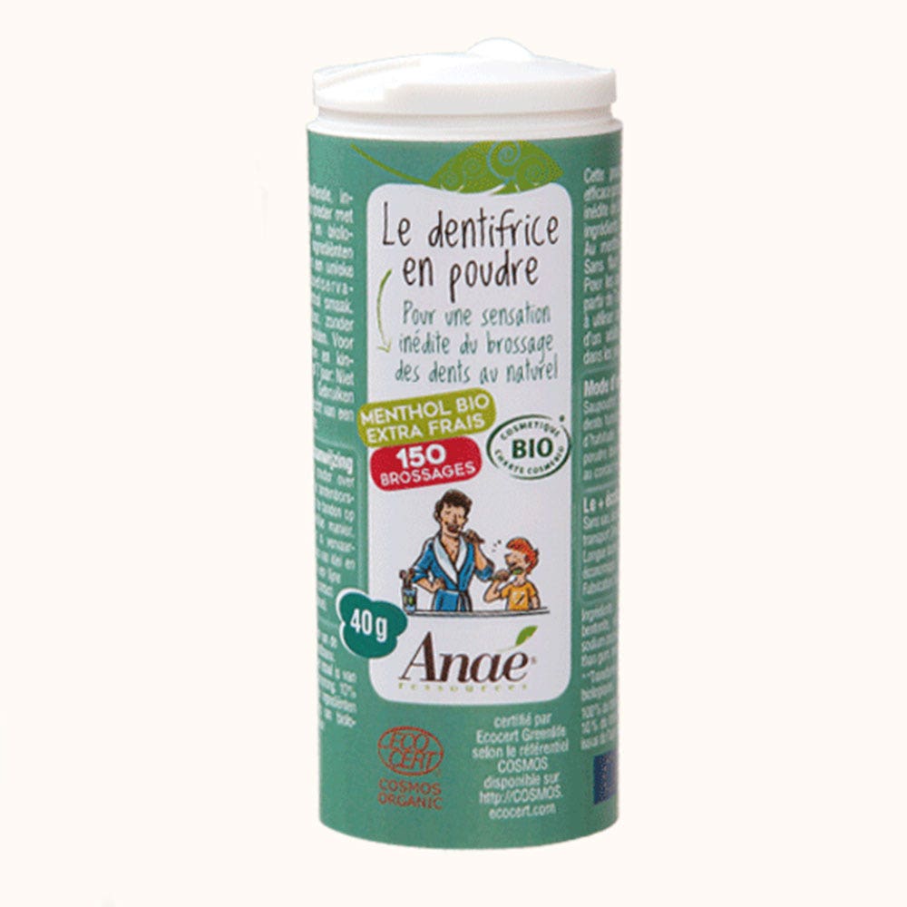 Anae Dentifricio in polvere biologico al mentolo 40g